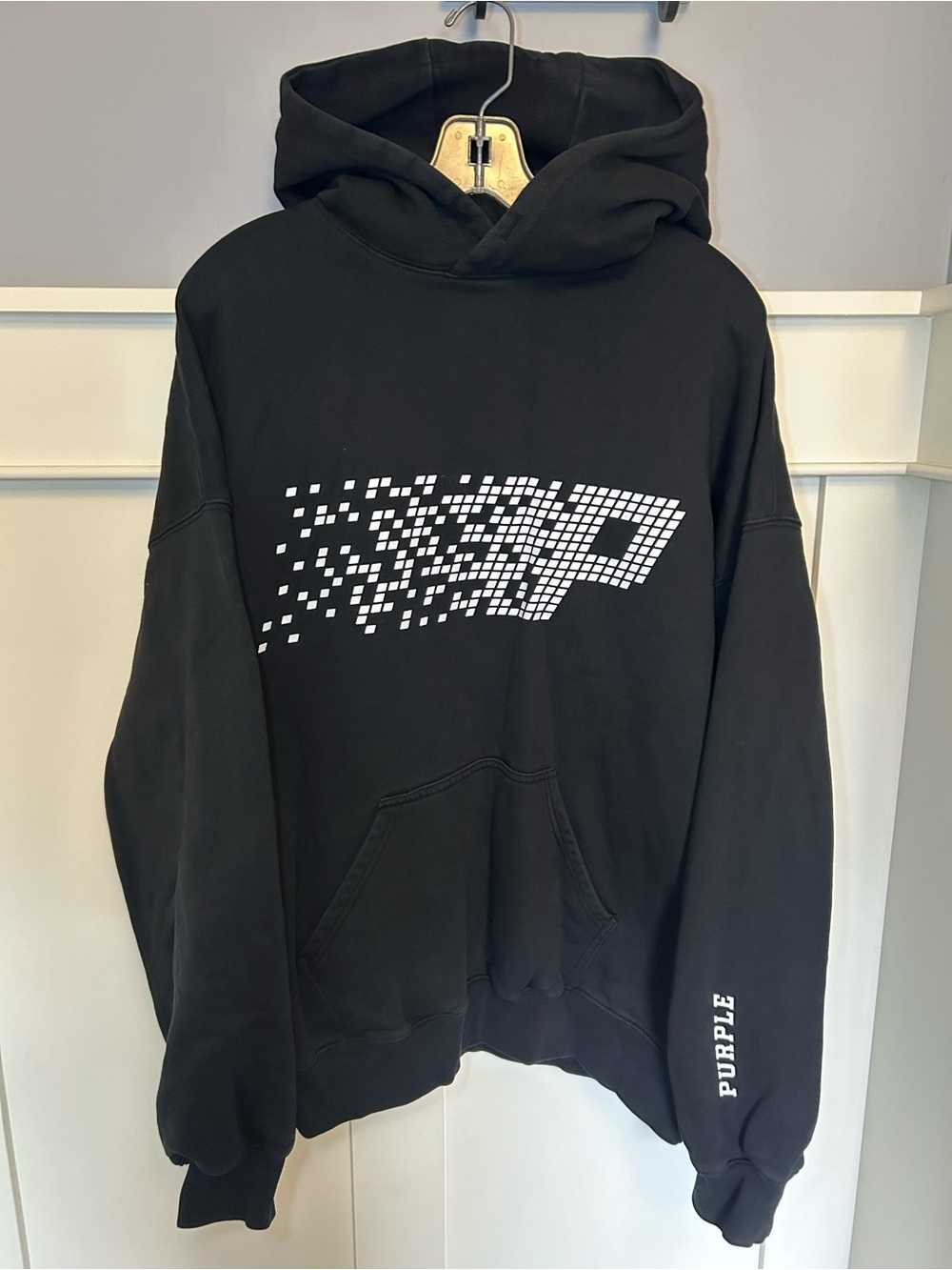 Purple brand pixel P logo pullover hoodie
